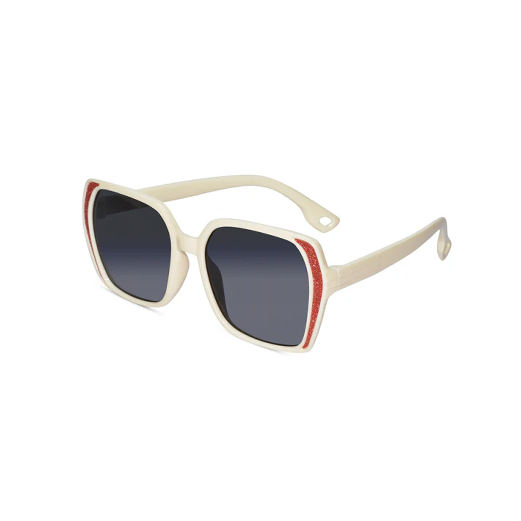 White Oversized UV Protection square sunglasses for kids