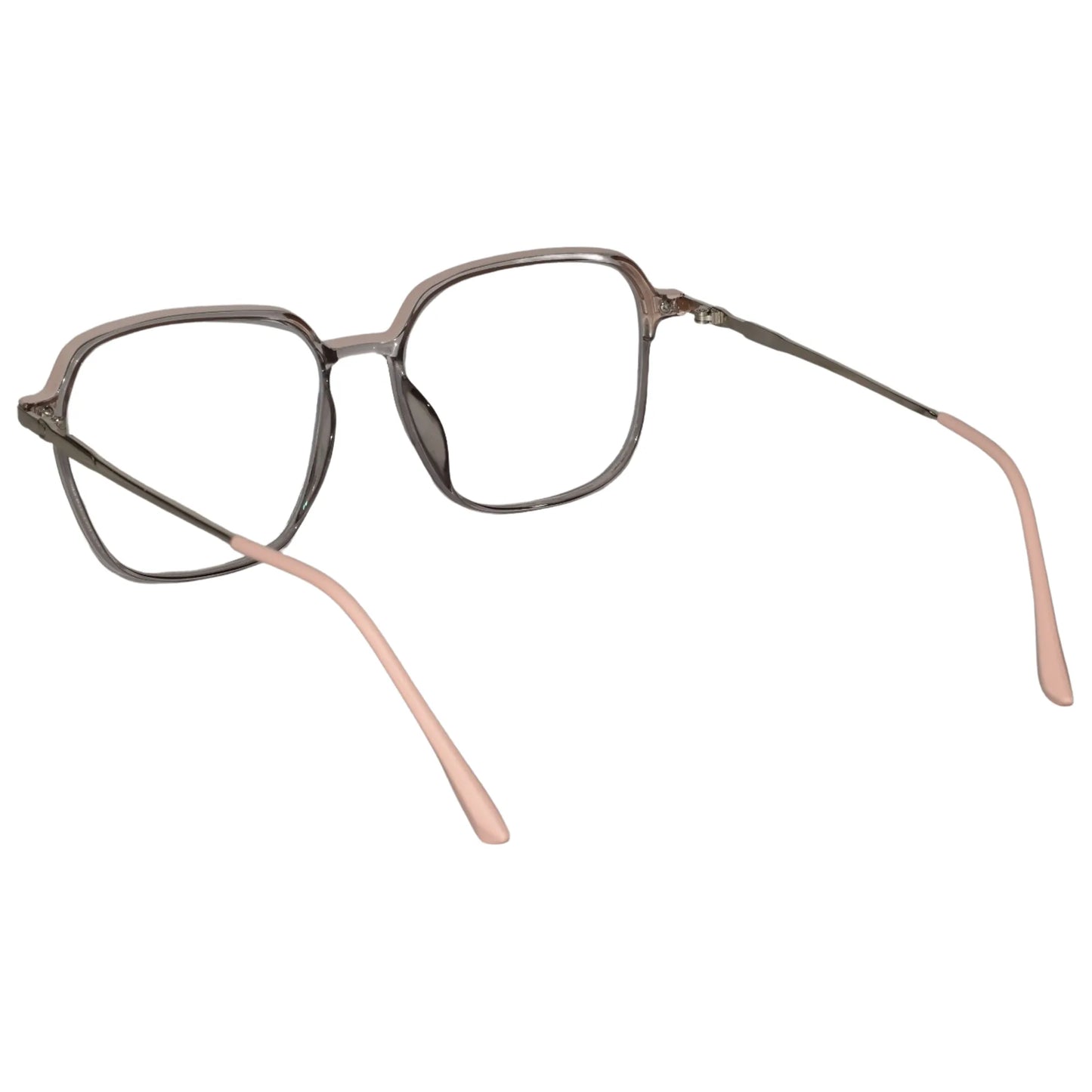 Dual Tone Matt Pink with Shiny Grey Oversize Eyeglasses