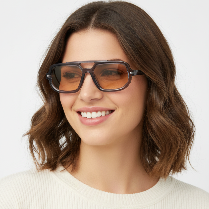 Luxury Matt Black Rectangular Sunglasses For Men & Women ELSSZ8822-BLK