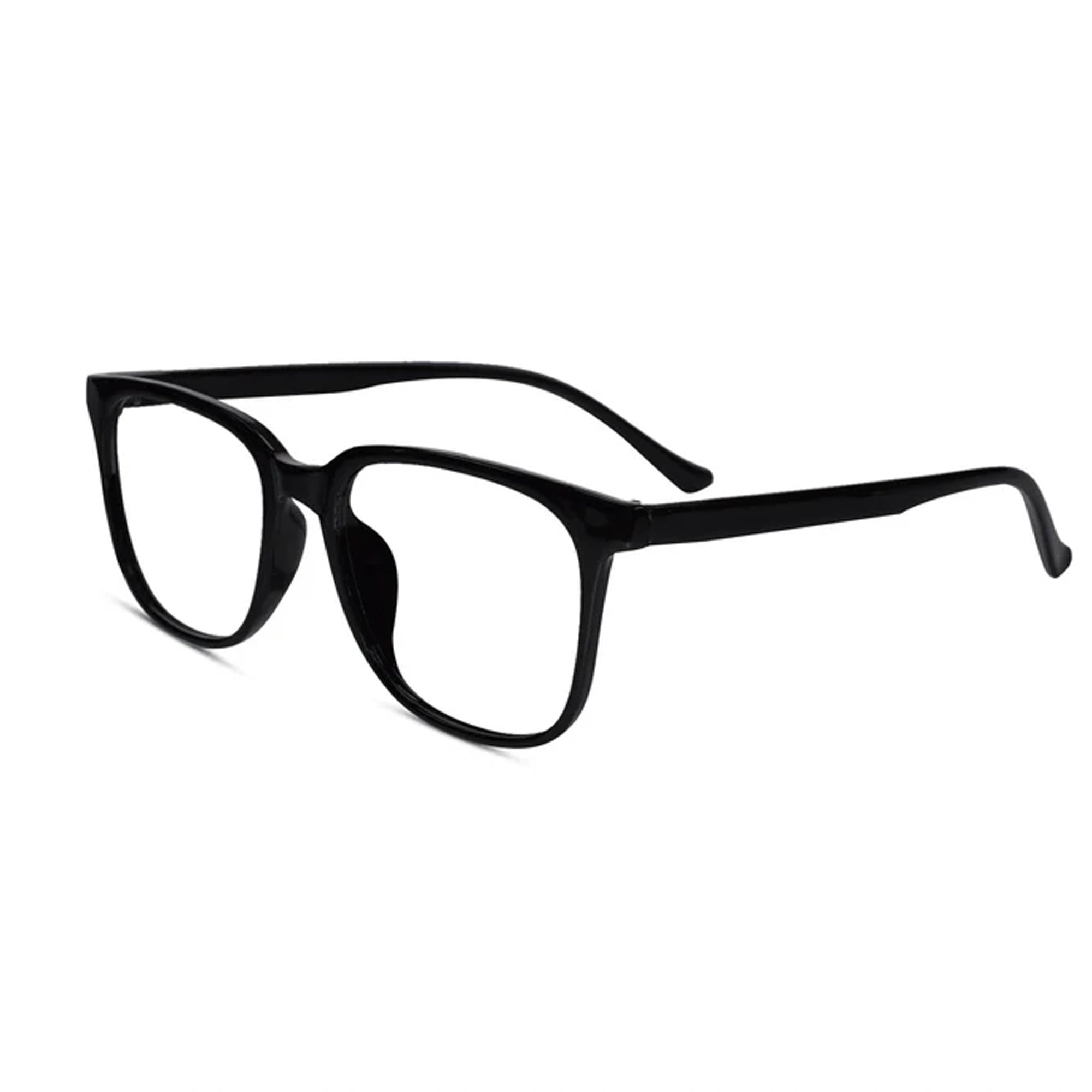 Black Rectangular Full Rim Eyeglasses For Men LKE20318-BLK