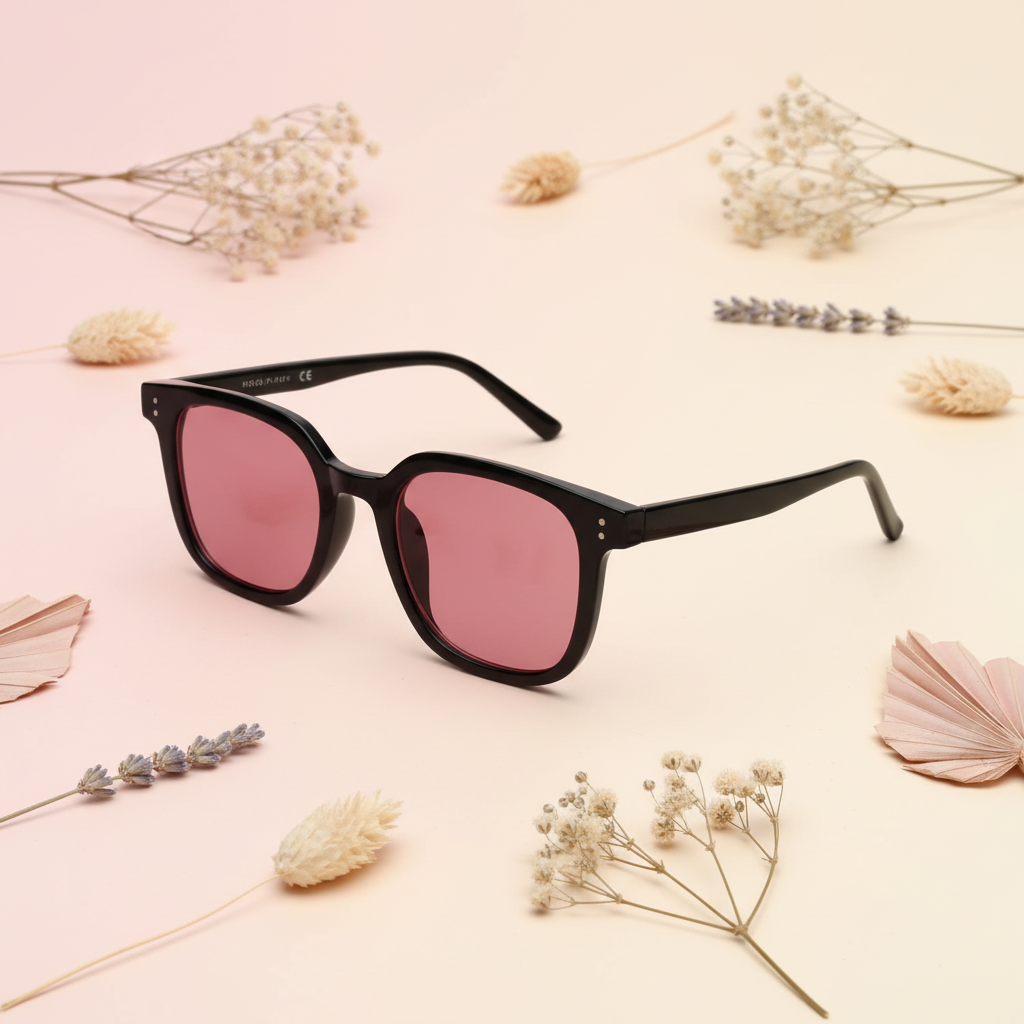 Black Rectangular Sunglasses Trending For Men and women LKS2139-PNK