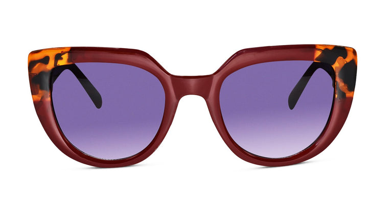 Cat Eye Wine Red Sunglasses for women