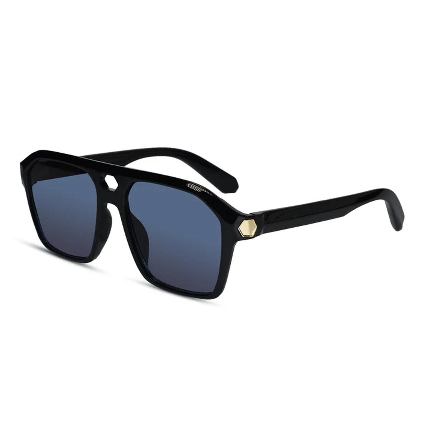 Stylish Bold Rectangular Black Sunglasses