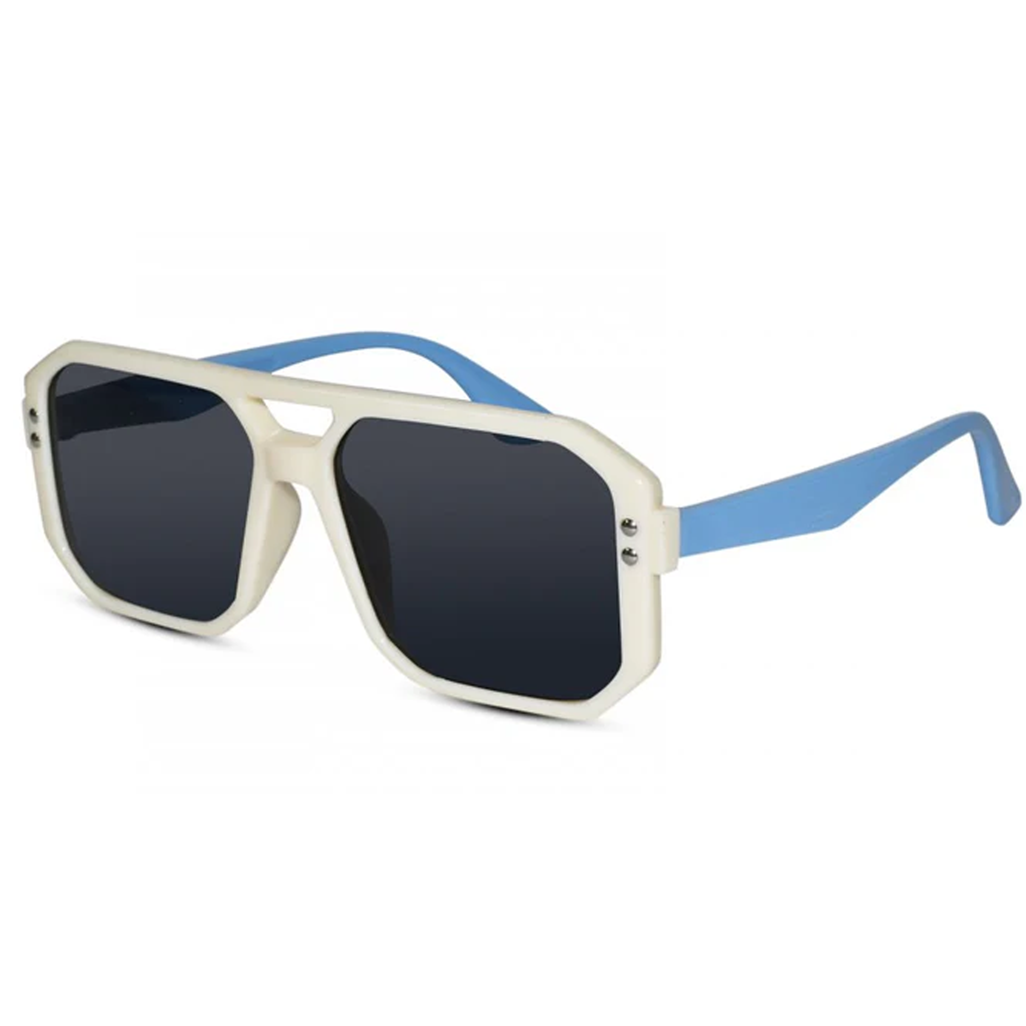 Stylish Rectangle Shape White Color Boys Sunglasses