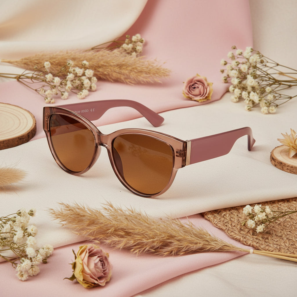 Pink Cat eye Full Rim Sunglasses For Women LKS9097-PNK