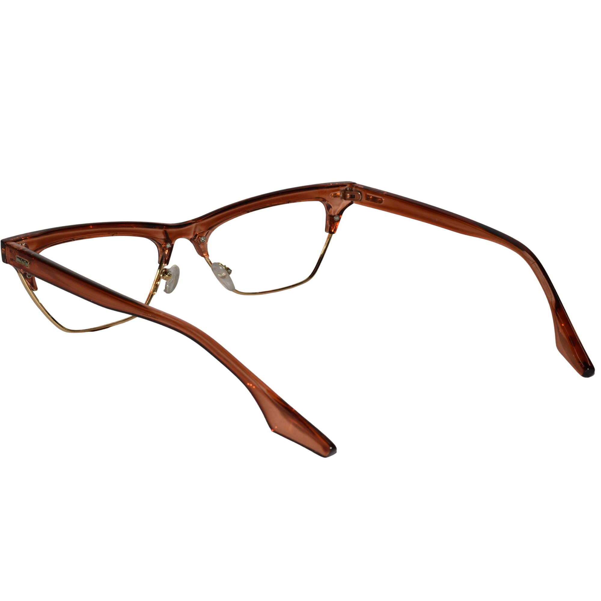 Crystal Brown with Golden Cat eye Eyeglasses