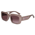 Brown Designer Floral Rectangular Sunglasses For Women
