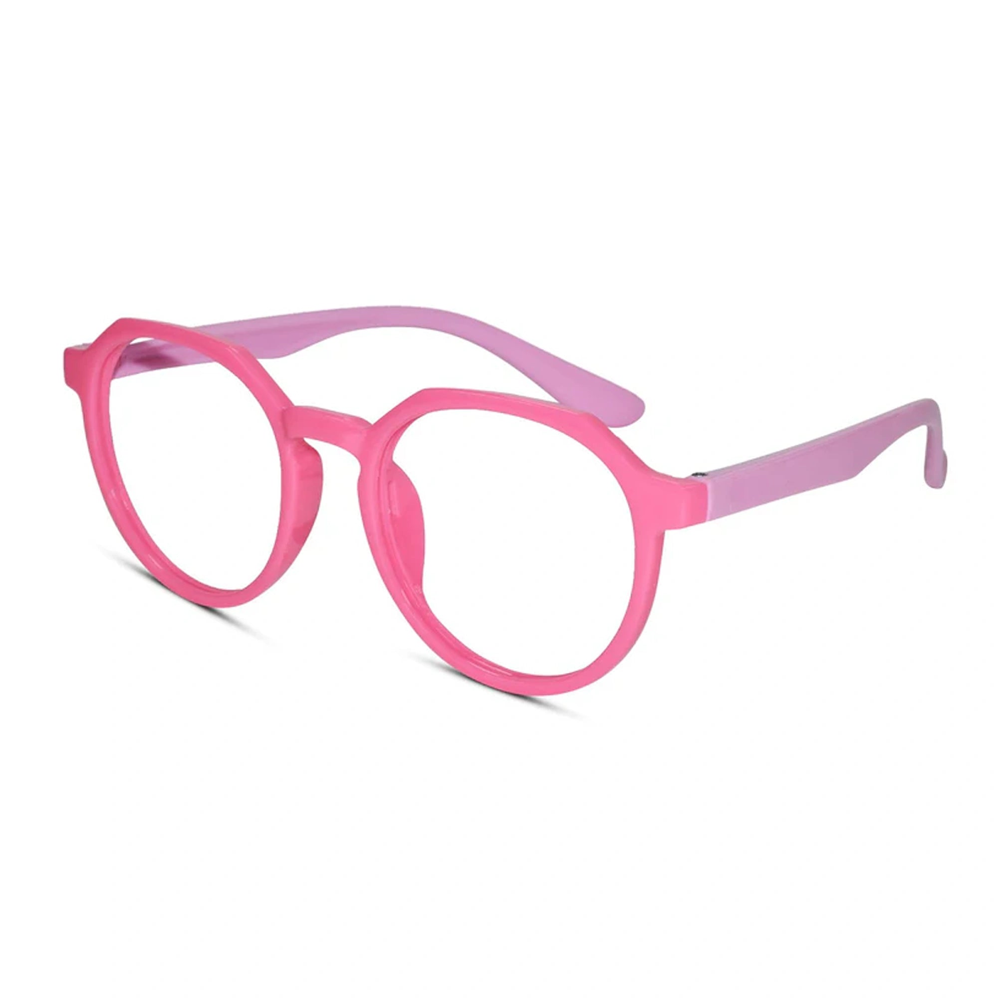 Hexagonal Shape Pink Color Eyeglasses For Kids LKEK1036-PNK