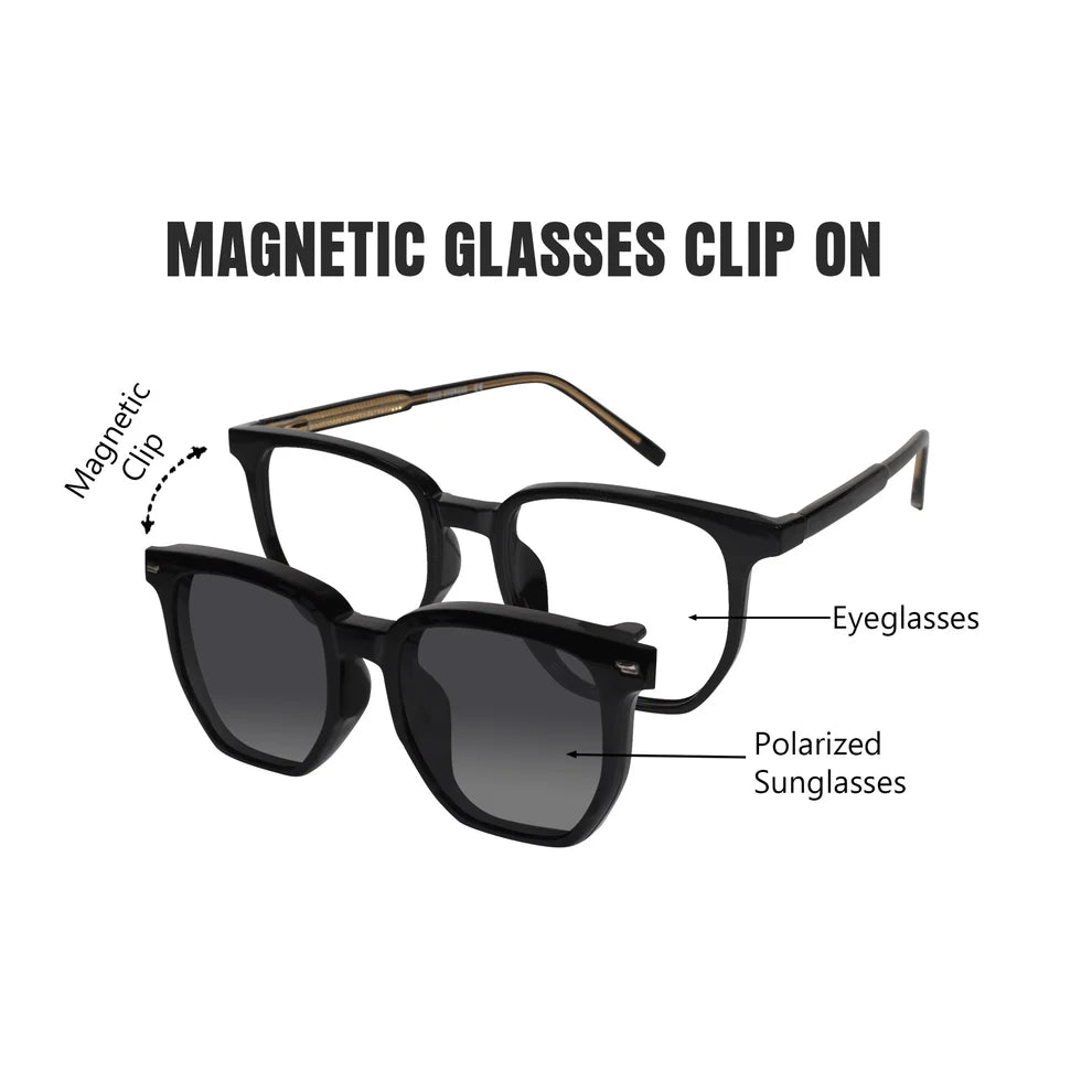 Clip on wayfarer eyeglasses for men & women