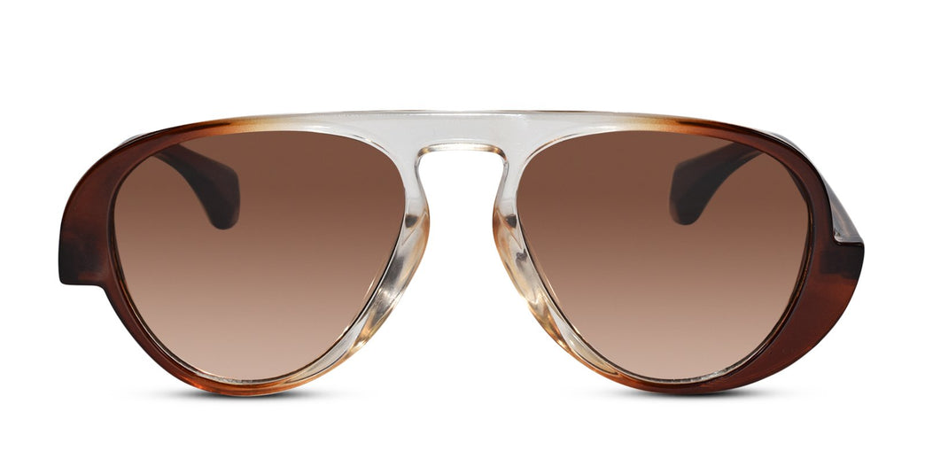 Stylish Pilot Shape Brown Sunglasses