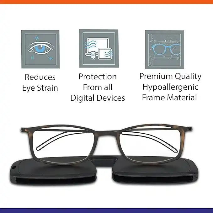 Features of adjustable anti glare rimless reading glasses.lenses for eye fatigue from computer