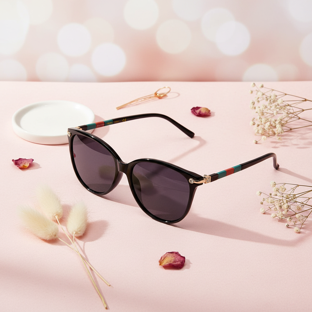 RoyalGaze| Polarized Cateye Black Sunglasses For Women LKS9055-BLK