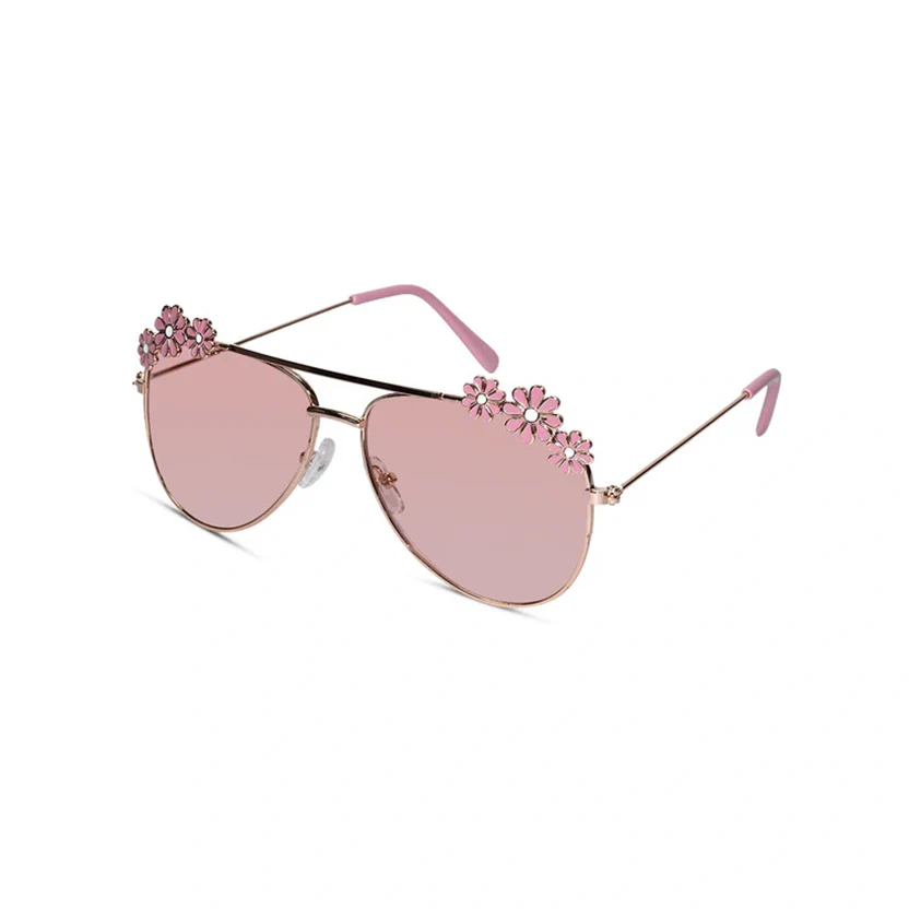 Aviator Pink Floral Sunglasses For Girls LKSK0003-PNK