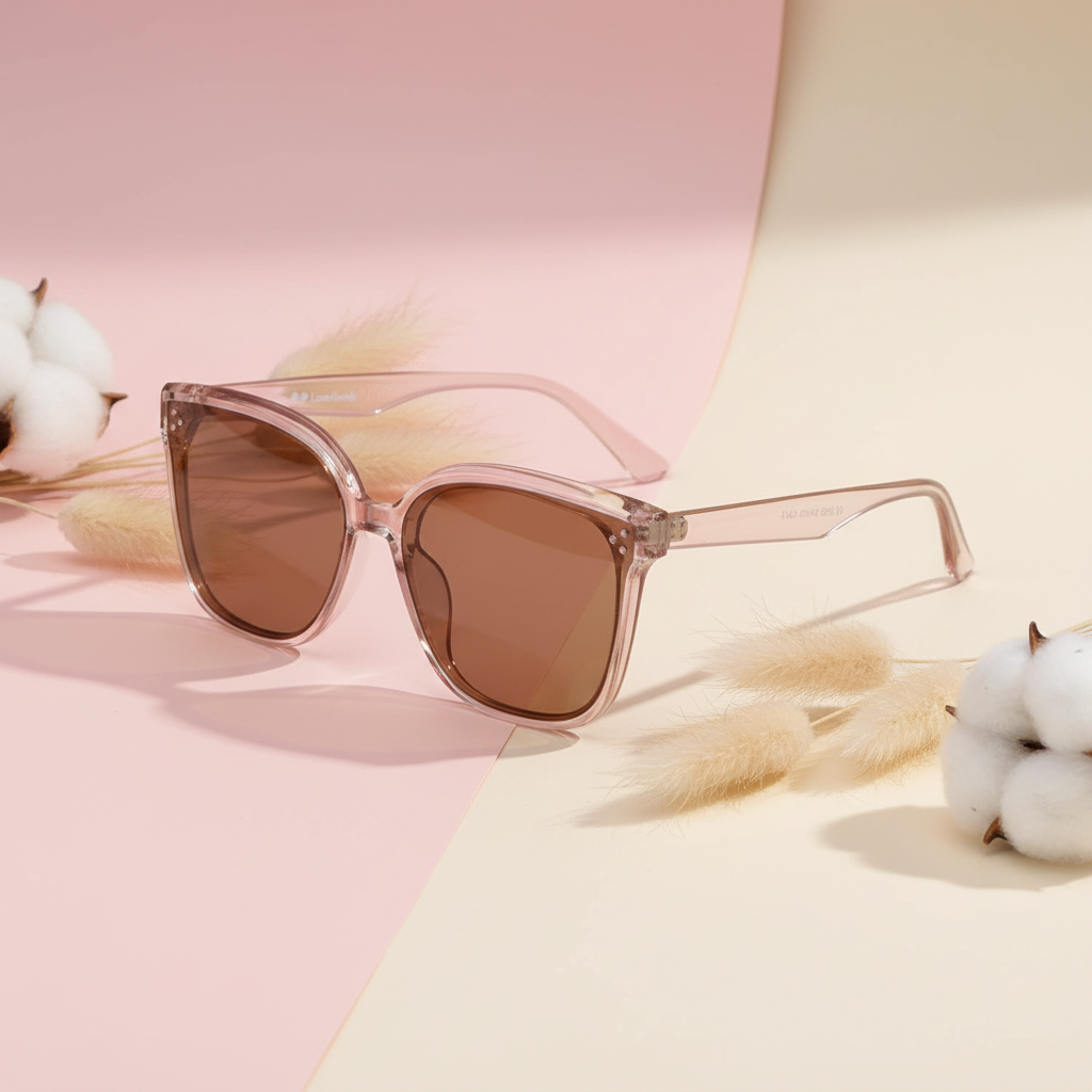 Crystal Brown  Oversize Cat eye Sunglasses LKS2302-BRN