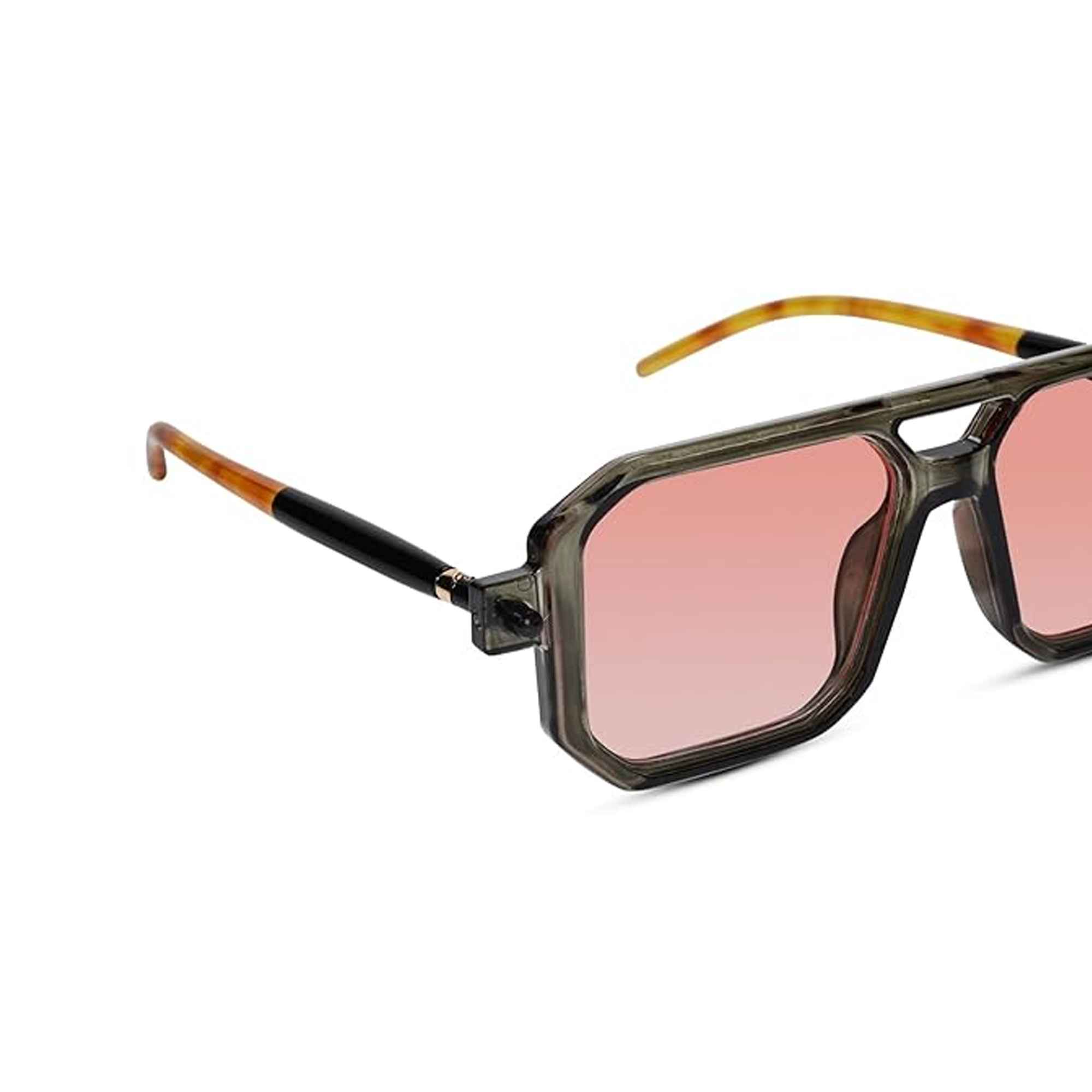 Animal Print Rectangle Sunglasses for Men LKS8709-GRY