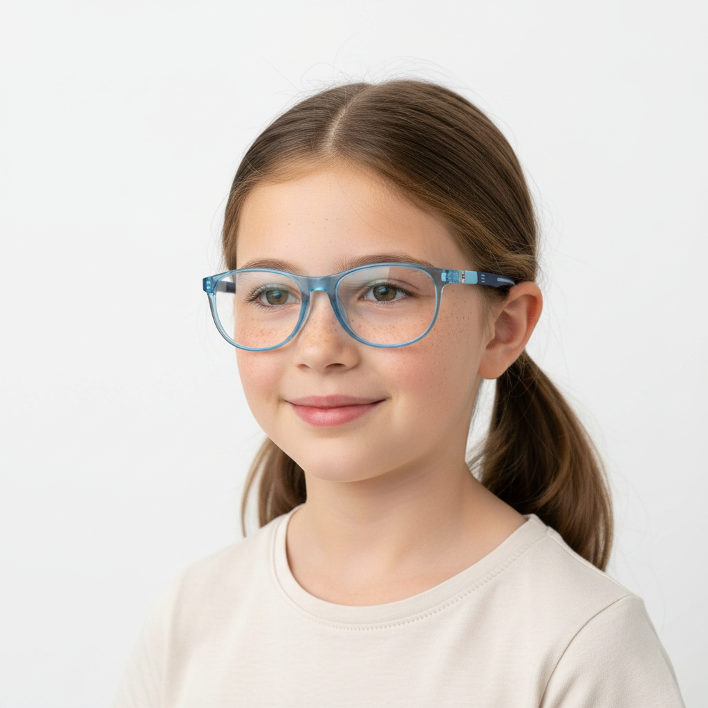 Rectangular Blue Eyeglasses For kids LKEK5030-BLU