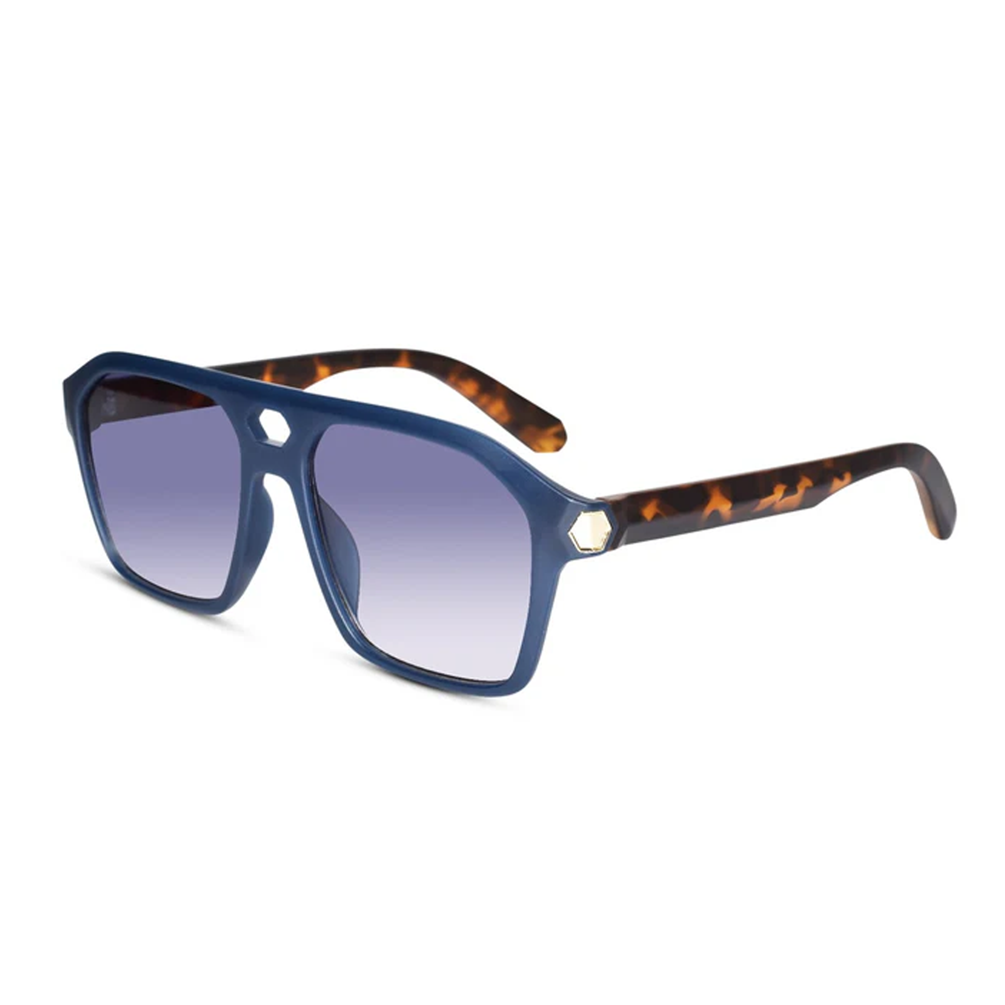 Stylish Matt Blue Rectangular Sunglasses For Men LKSM490-BLU