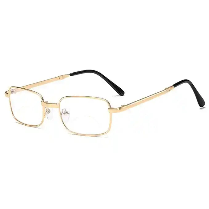 Foldable Golden adjustable reading spectacles for women,optical quality supplied with a portable case.