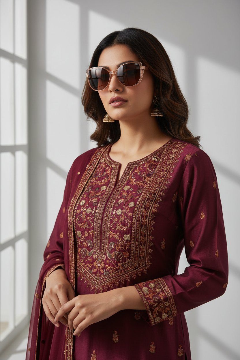 Cateye Sunglasses For Women LKS9075-BRN