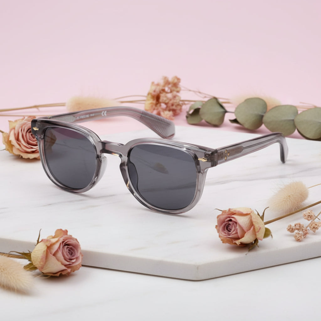 Grey Bold Rectangular Sunglasses For Men & Women LKS6508-GRY