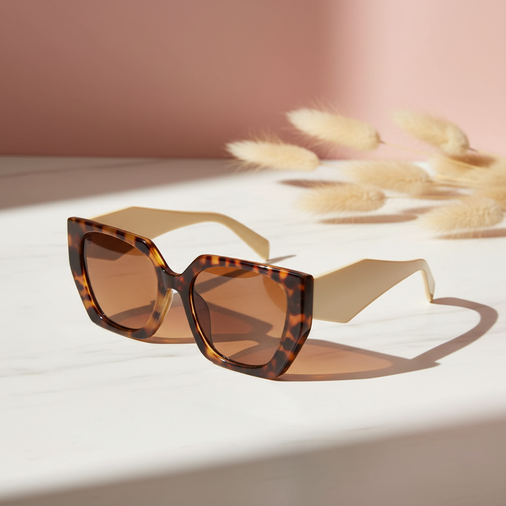 Oversize cat eye Sunglasses For Women LKS3967-BRN