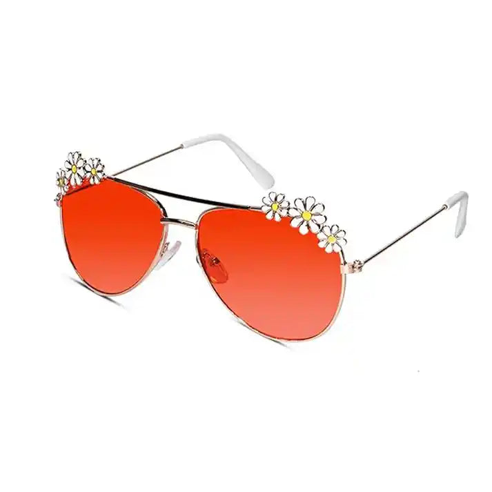 Aviator Floral Blue Sunglasses For Girls
