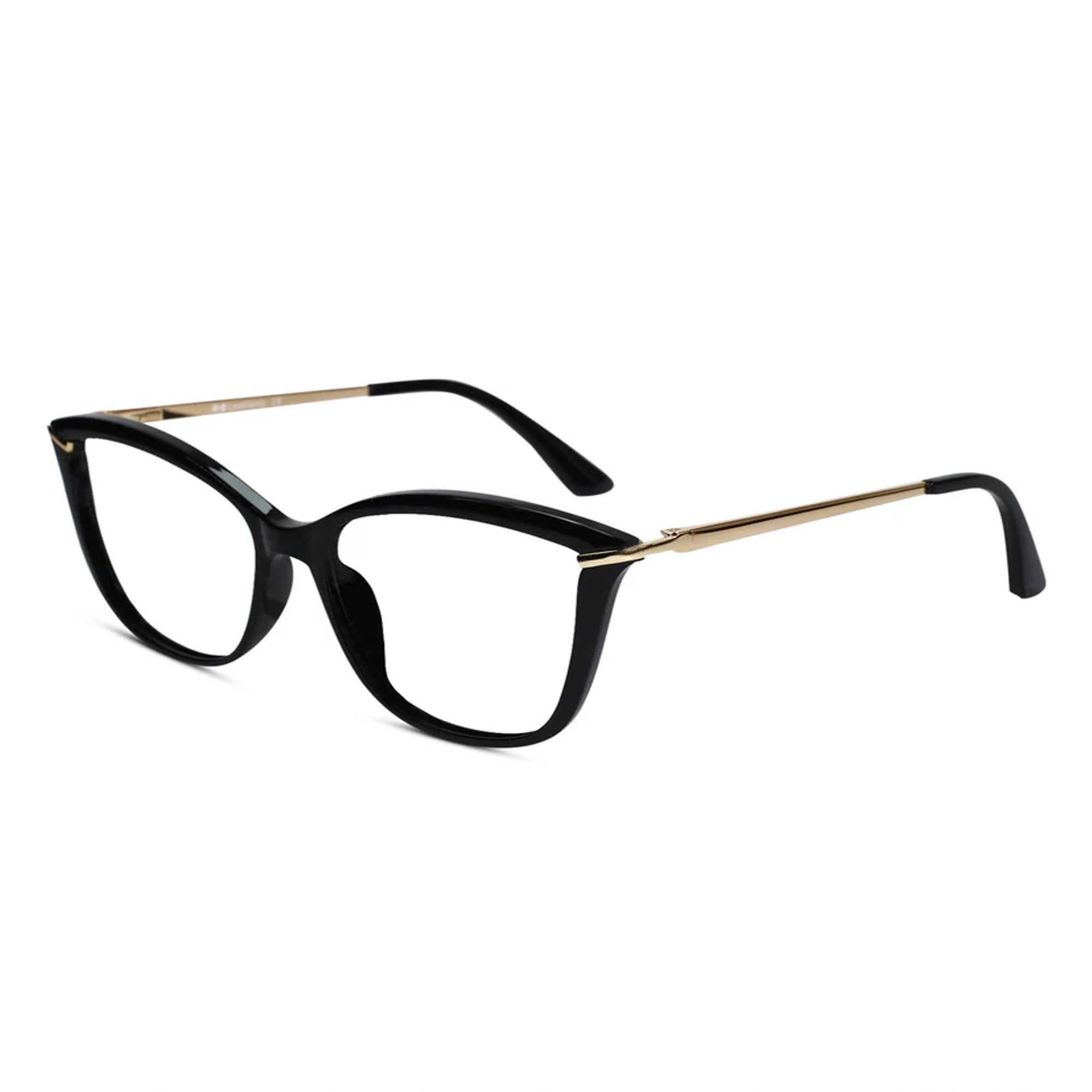 Black Gold Cat eye Eyeglasses For Women LKE2036-BLK