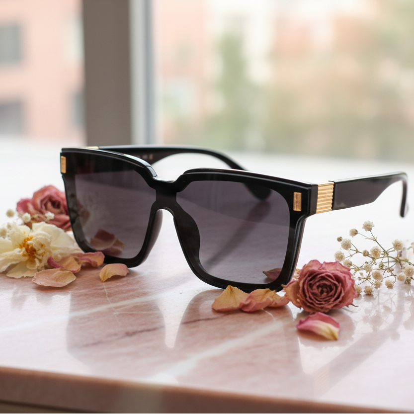 Black Designer Wayfarer Sunglasses For Men And Women LKS53072-BLK