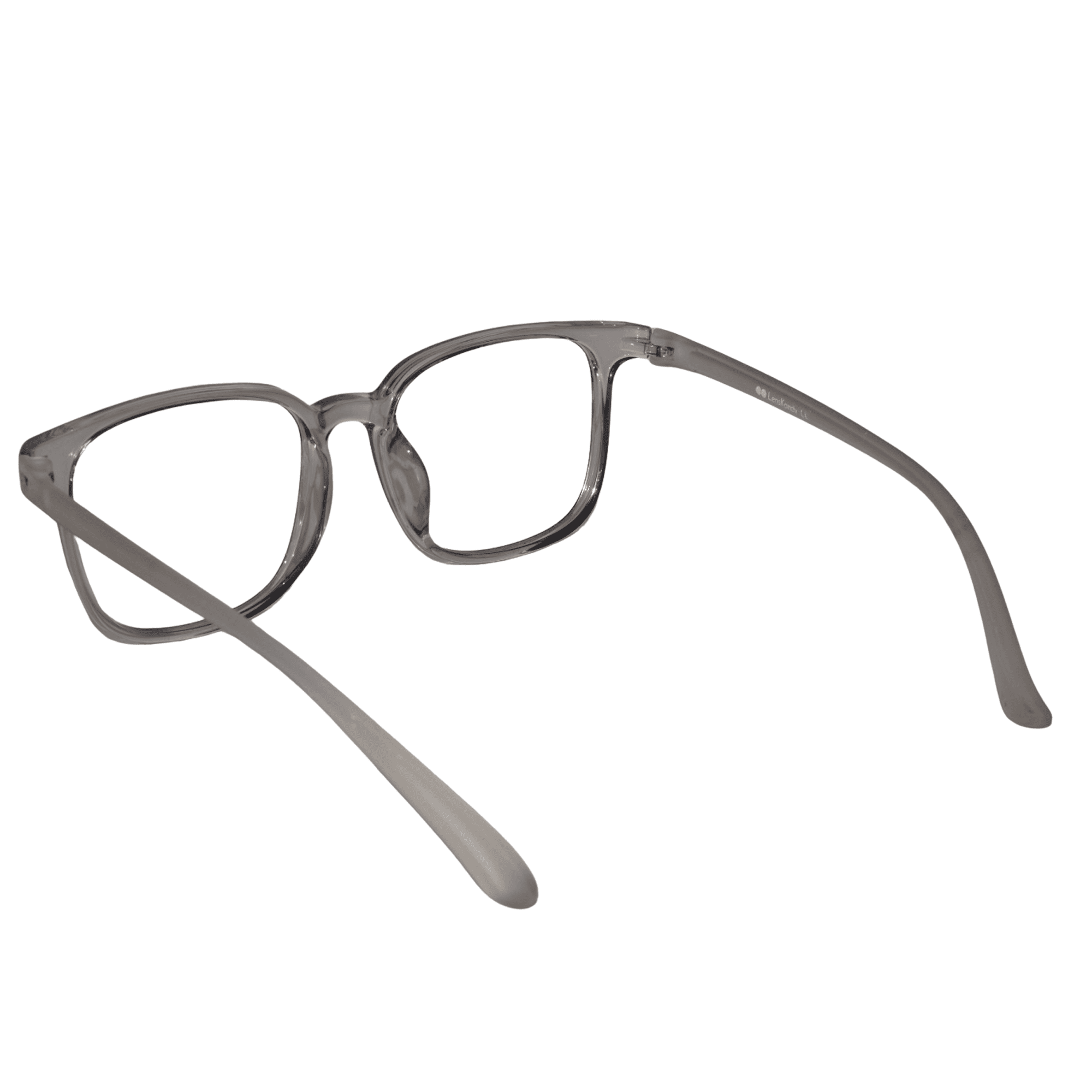 Transparent Grey Square Eyeglasses For Men & Women
