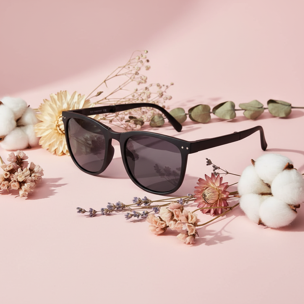 Black Matt Wayfarer Foldable Sunglasses For Men & Women LKS809-BLK