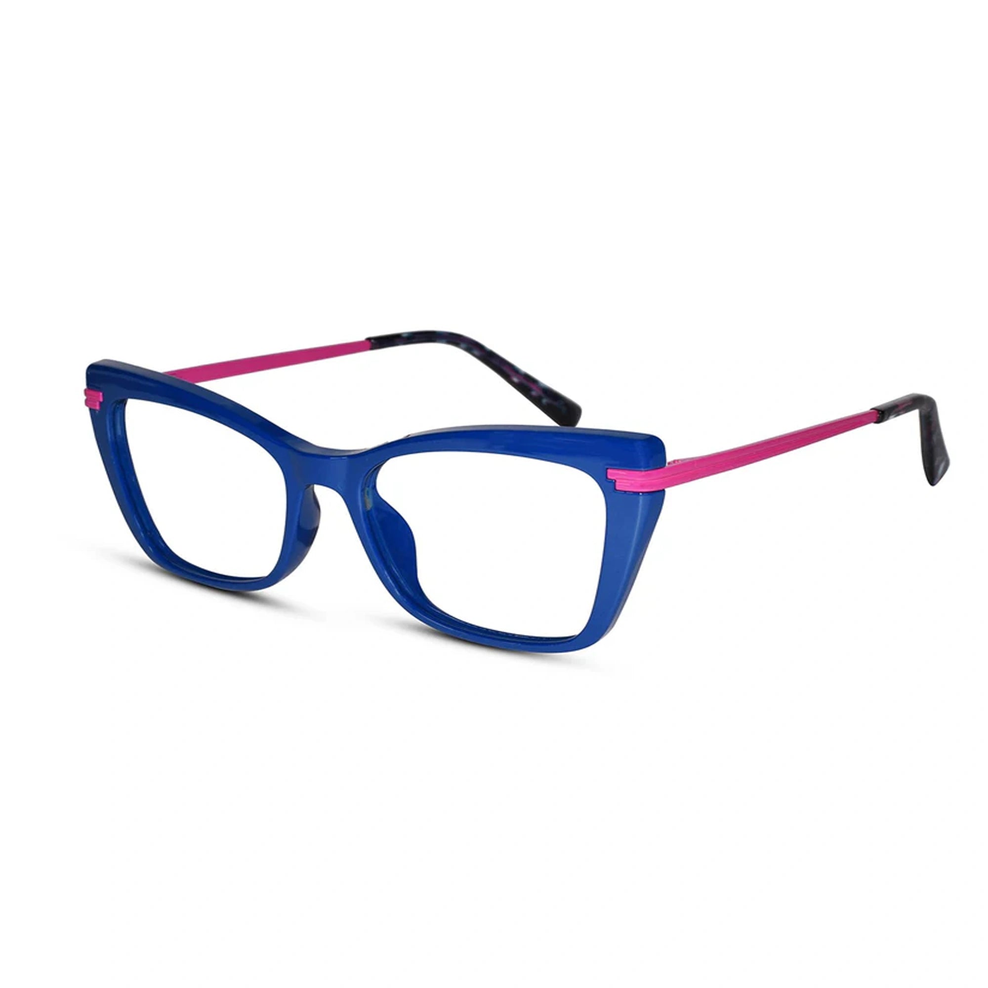 Cat eye Blue Pink Full Rim Frame Eyeglasses LKE2105-BLU