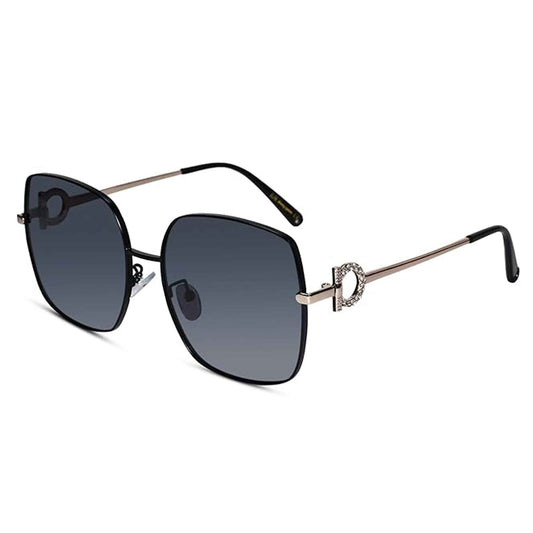 Designer Oversize  Black Square Sunglasses