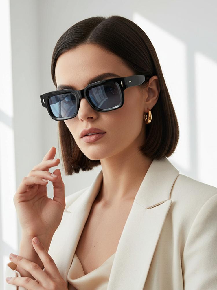 Black Bold  Blue Tint Wayfarer Sunglasses For Men & Women LKS3688-BLU