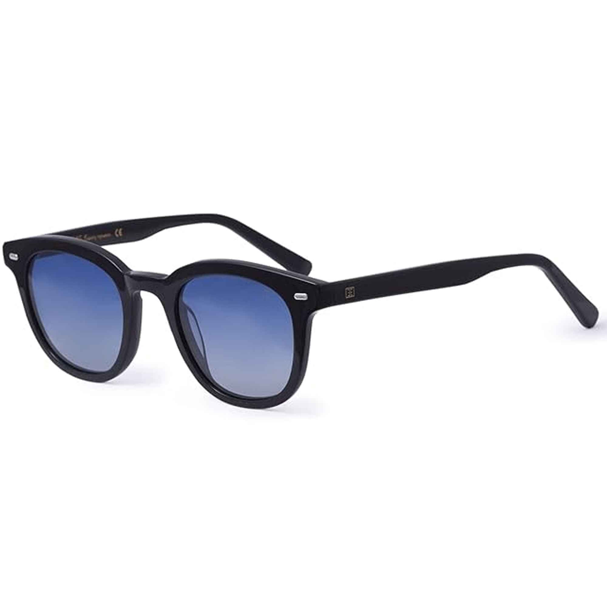 Black Blue Tint Acetate Wayfarer Sunglasses