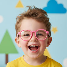 Hexagonal Shape Pink Color Eyeglasses For Kids