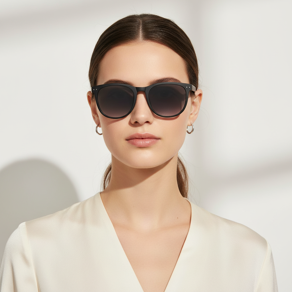 Black Matt Wayfarer Foldable Sunglasses For Men & Women LKS809-BLK