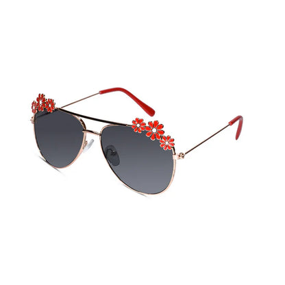 Aviator Pink Floral Sunglasses For Girls