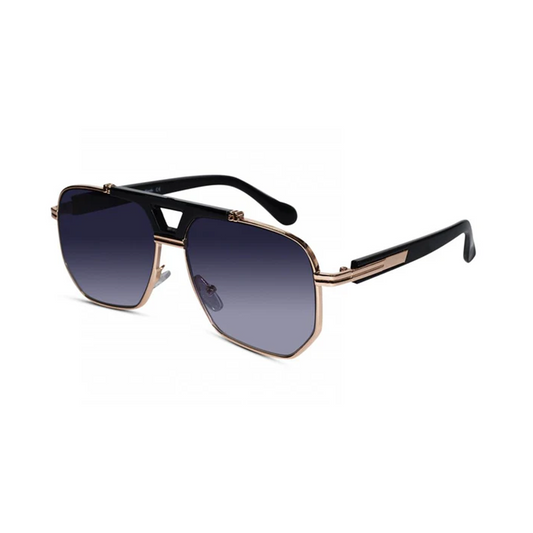 Stylish Black Gold Rectangular sunglasses