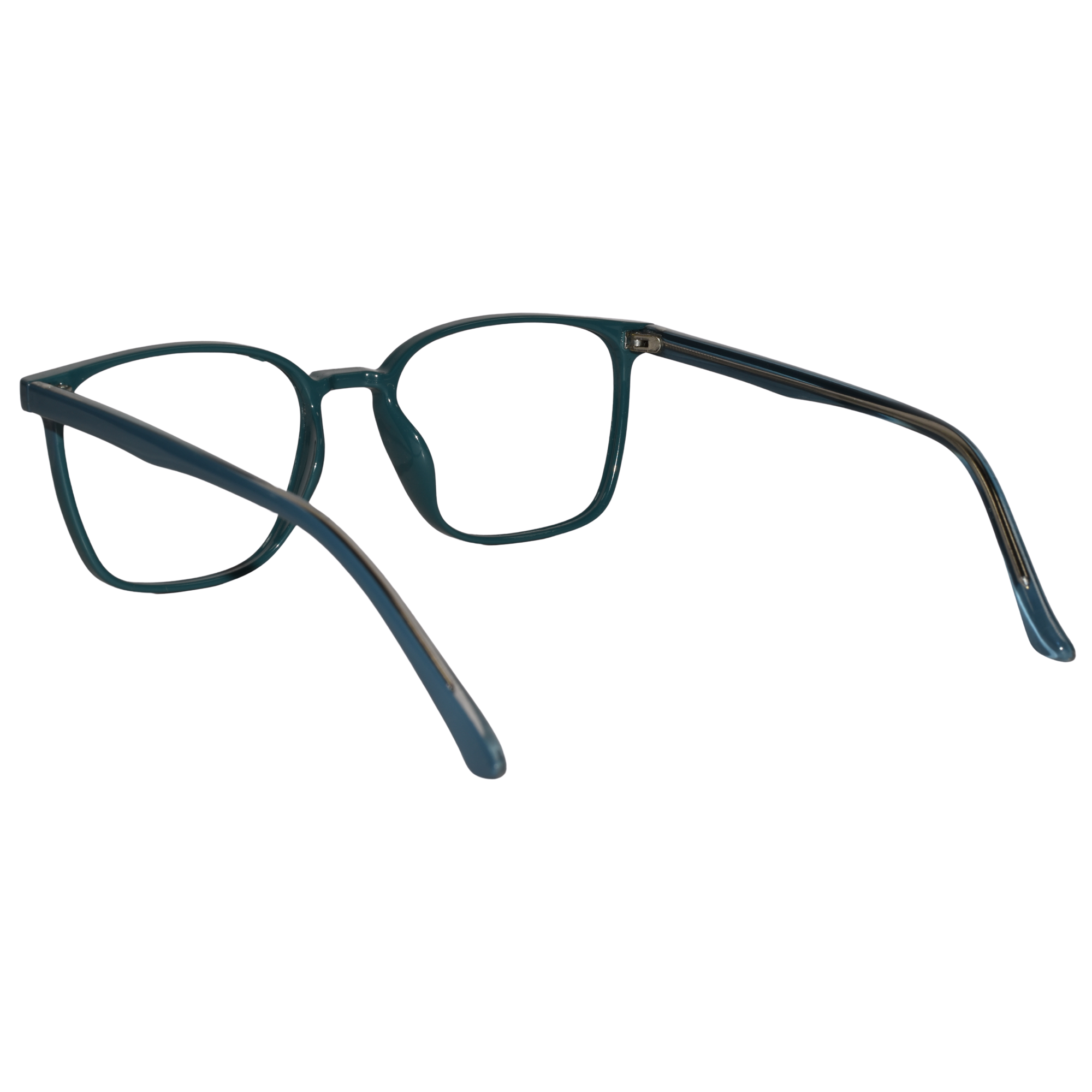 Shiny Aqua Blue Square Antiglare Computer Glasses