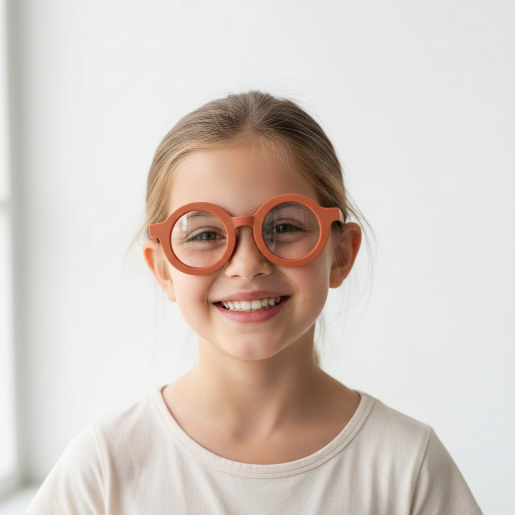 Round shape Orange Color Eyeglasses For Kids LKEK83108-ORNG