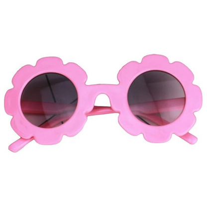 Pink Round Floral Sunglasses For Girls