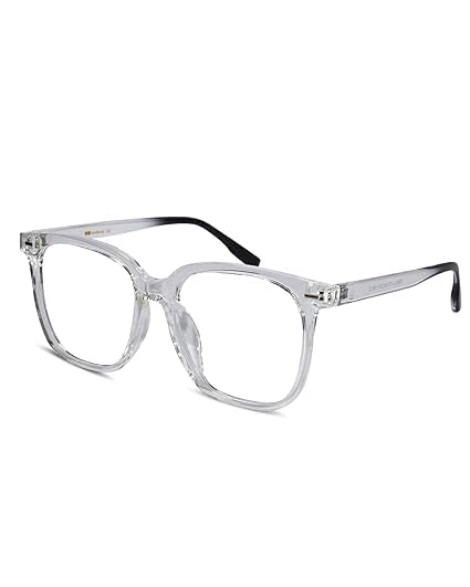 Blue Cut Photochromic Lens with Anti Glare  Square Full Frame Rectangular Men LKE170-TRNP