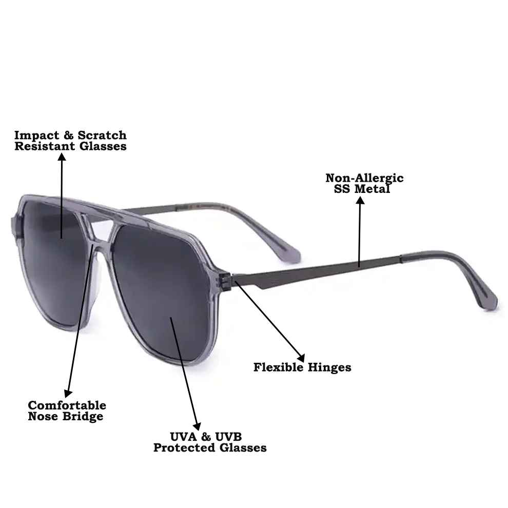 Crystal grey transparent Marshall eyeglasses