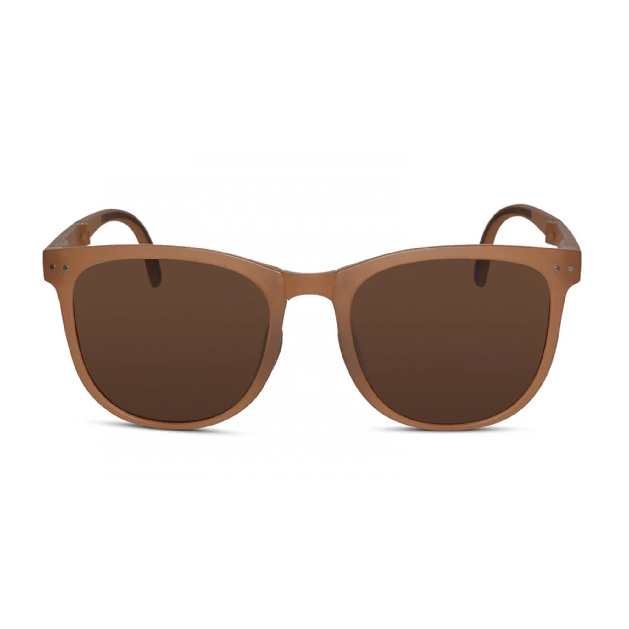 Foldable Polarized Matt Brown Wayfarer Sunglasses