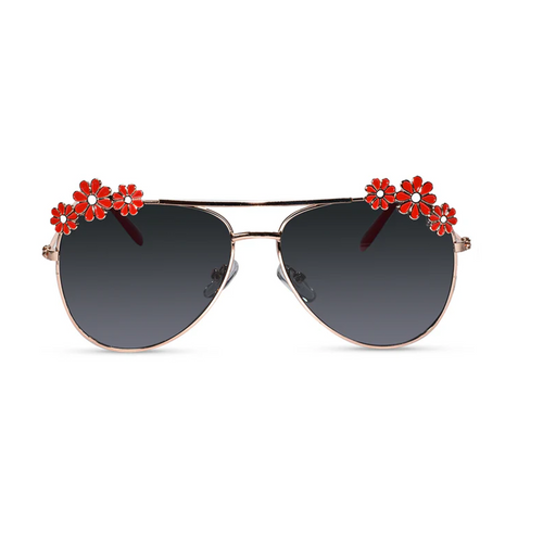 Aviator Floral Sunglasses  For Girls