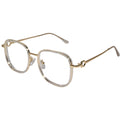 Designer Gold Square Metal Eyeglasses For Women LKE2312-TRANS