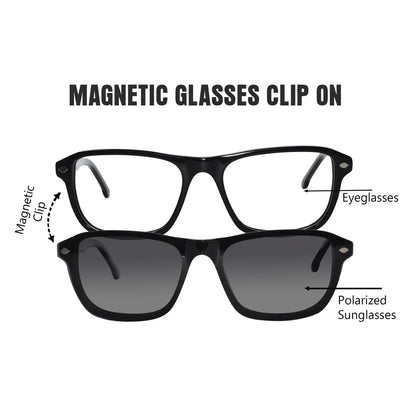 Clip On Transparent Rectangle  Eyeglasses