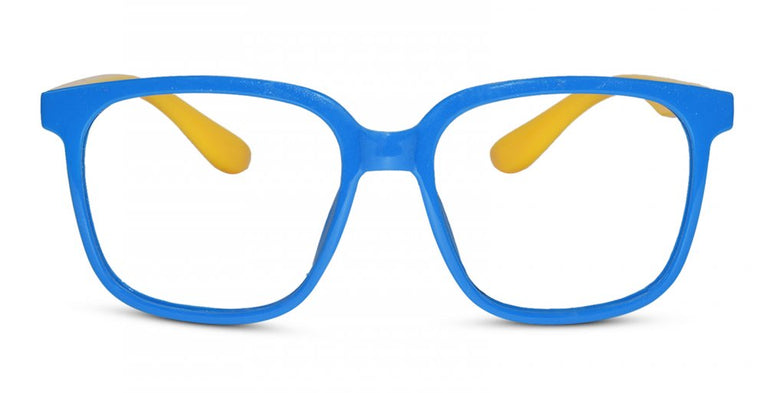 Wayfarer shape Blue/Yellow Color Eyeglasses for Kids