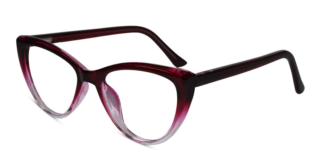 Purple cat eye reading glasses