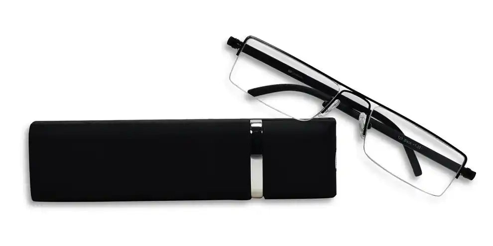 Matte half-rim glasses with a sleek case. These blue film anti-radiation glasses. Best reader eyeglass frames online on lenskandy